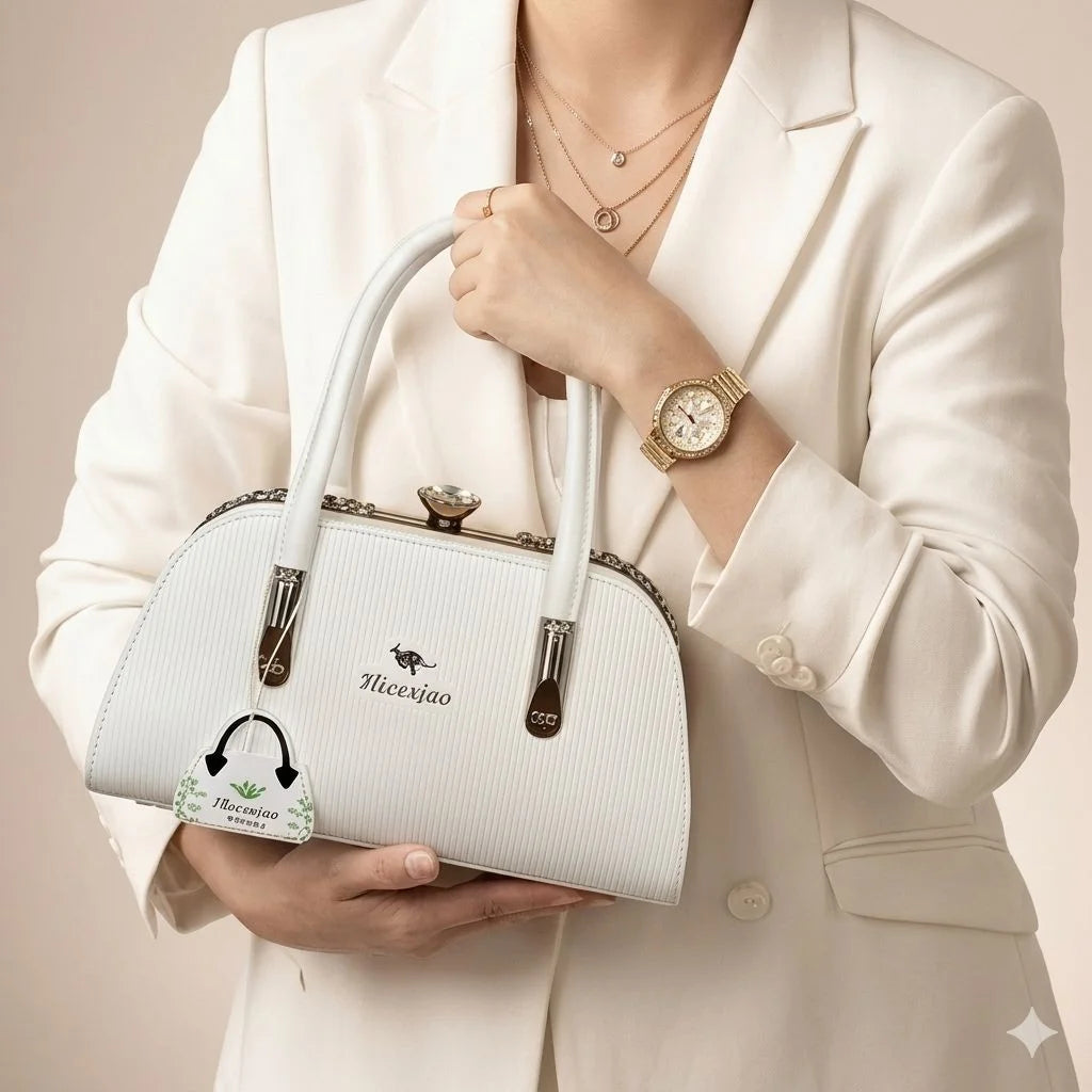 Wahajh white handbag for women trendy fashion purse casual style Pakistan